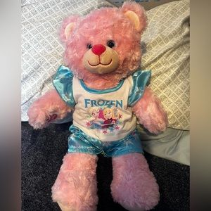Build a bear workshop pink bear + Frozen pjs
